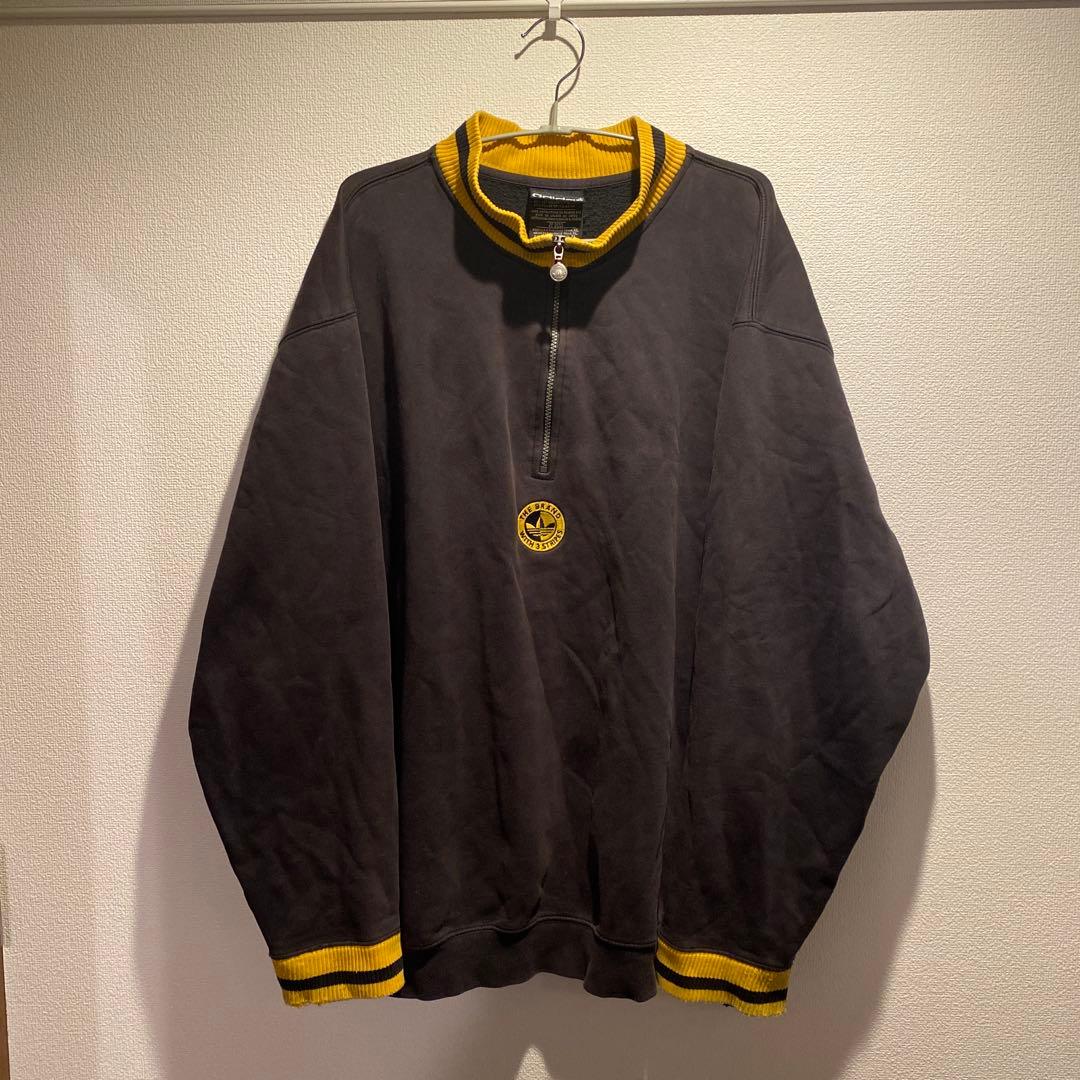 90s adidas アディダス 刺繍ワンポイントロゴ 肉厚スウェット XL