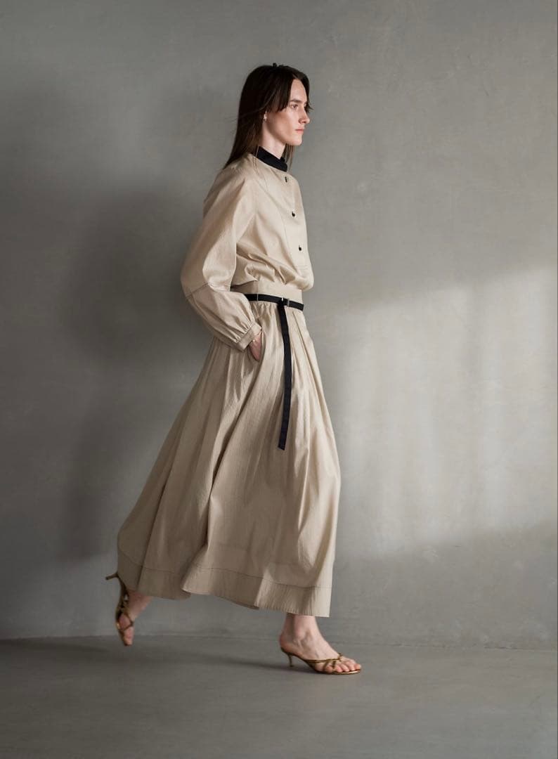 ebure Ron Hermanシルクコットンスルーストライプ ブラウス