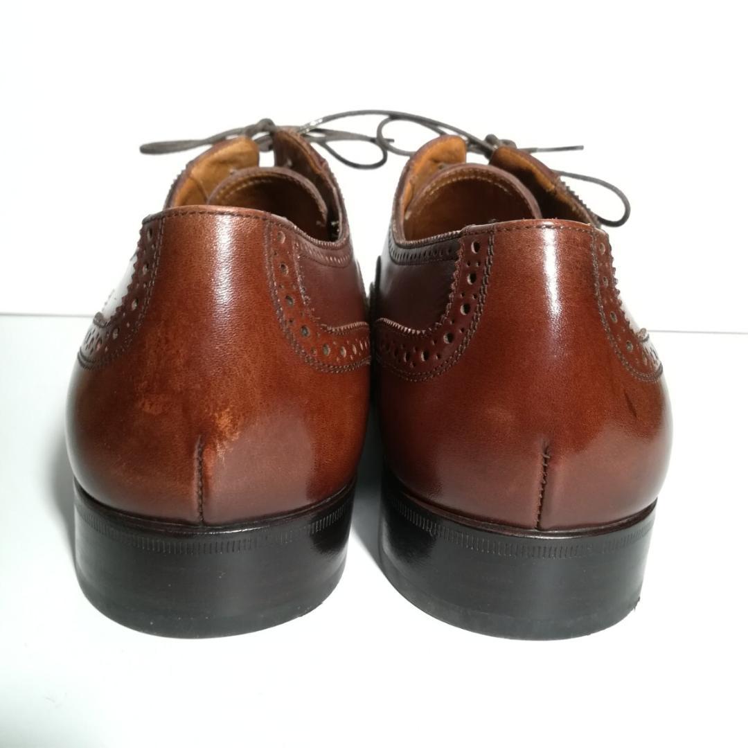 d0271 新品同様 サルヴァトーレフェラガモ ウイングチップ 6.5EE 茶