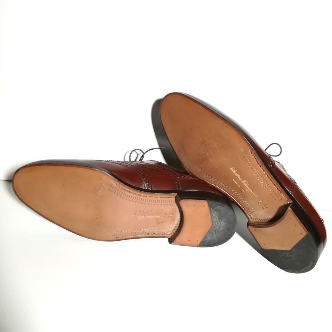 d0271 新品同様 サルヴァトーレフェラガモ ウイングチップ 6.5EE 茶