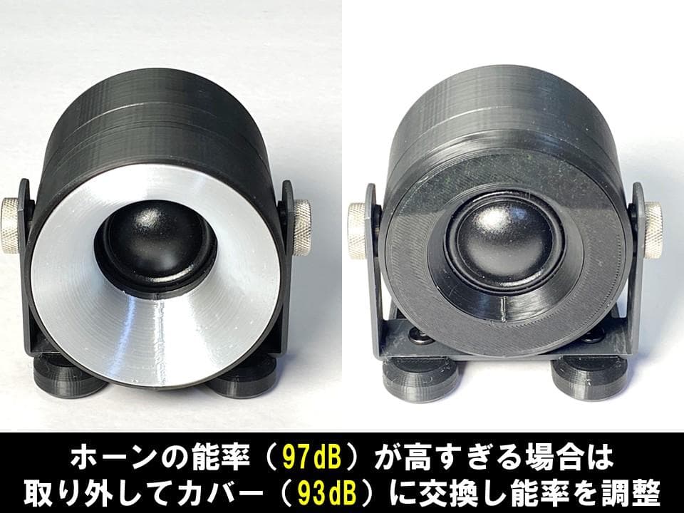 アドオン■高能率97dBホーンツイーター2個セット■ブラック/シルバーGHK03