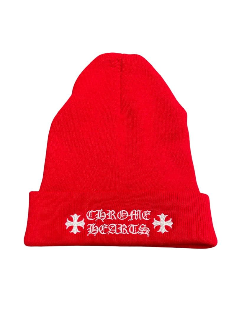 CHROME HEARTS ニット帽 レッド