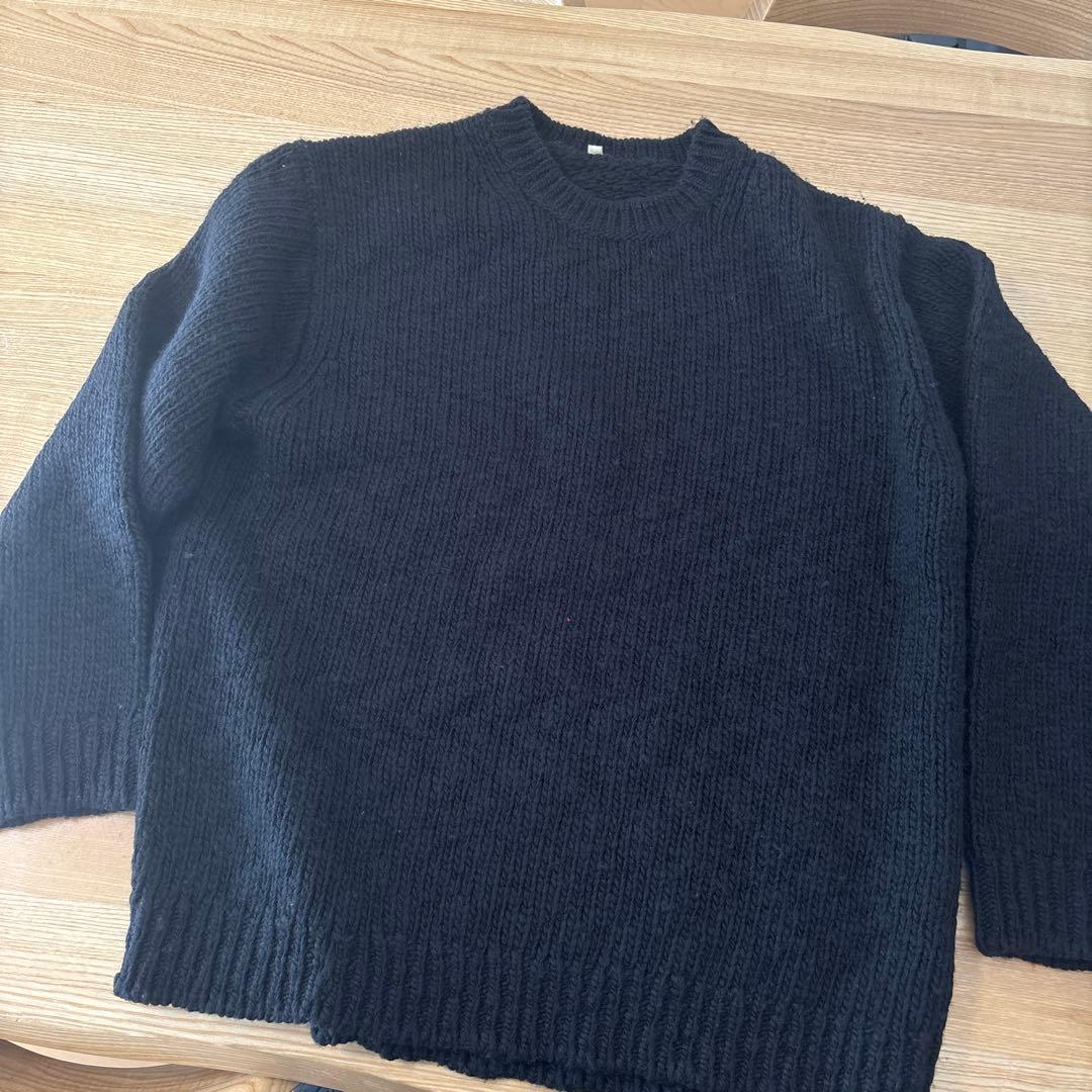 【MUJI LABO】メリノウールローゲージクルーネックセーター