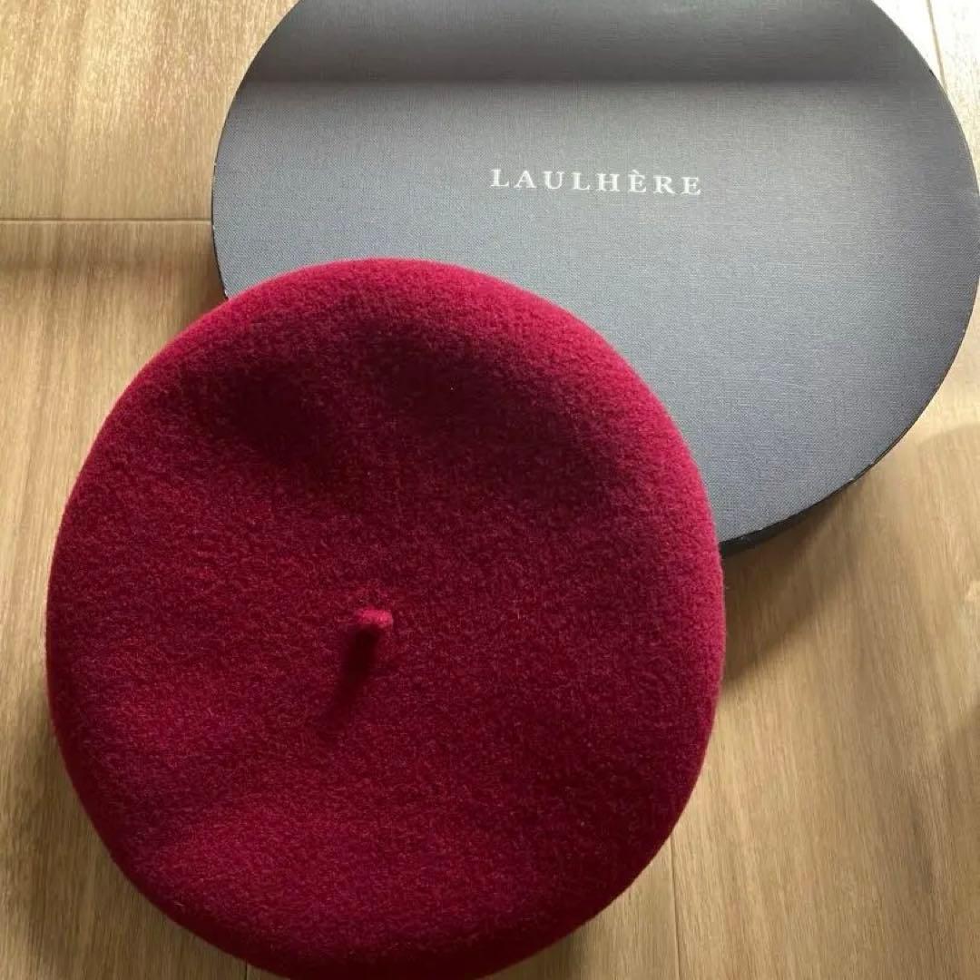 【未使用】本革ベルト LAULHERE ベレー帽 ボルドー レッド ロレール