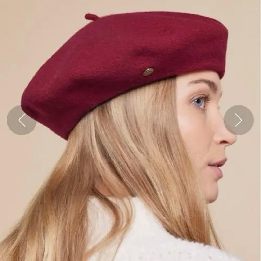 【未使用】本革ベルト LAULHERE ベレー帽 ボルドー レッド ロレール