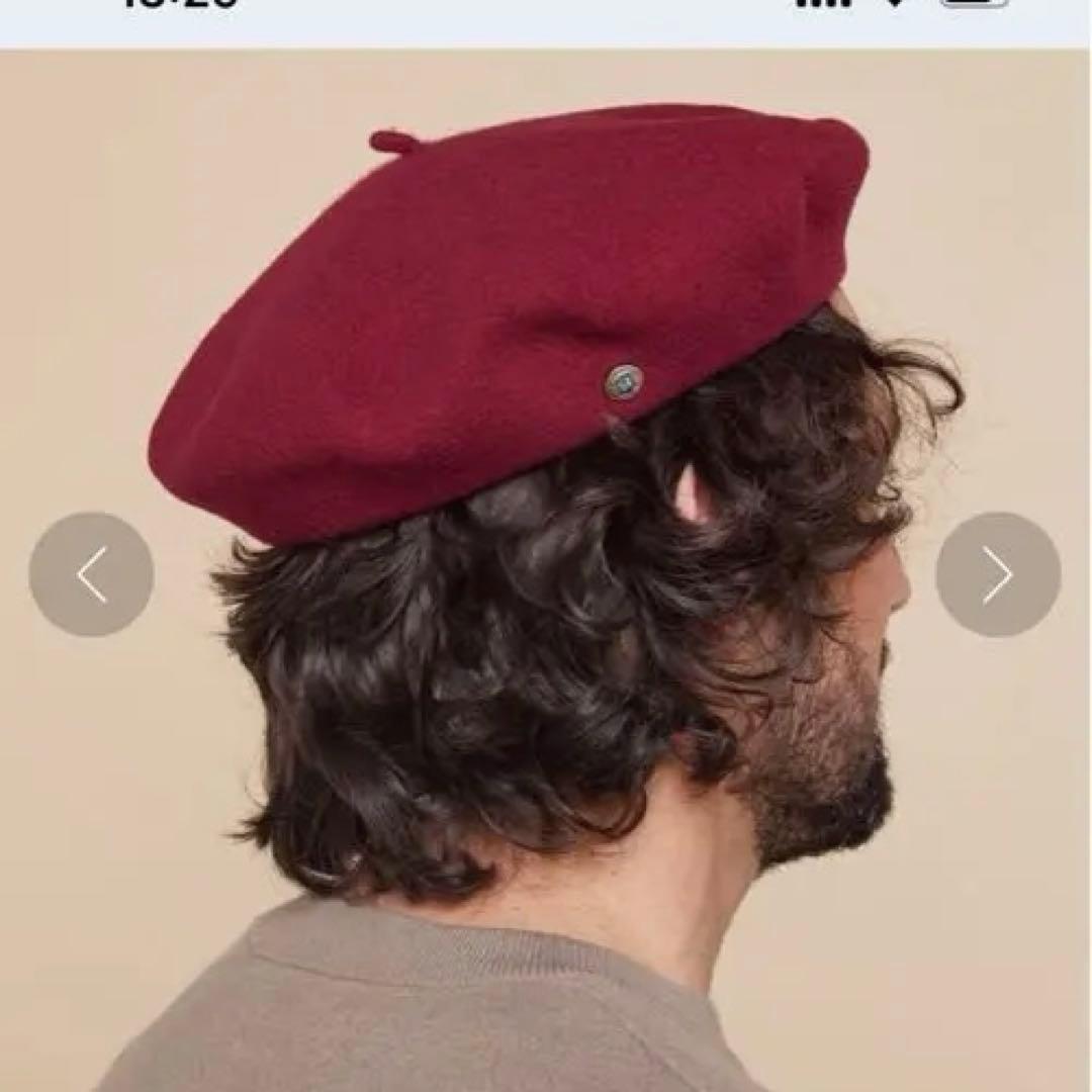 【未使用】本革ベルト LAULHERE ベレー帽 ボルドー レッド ロレール