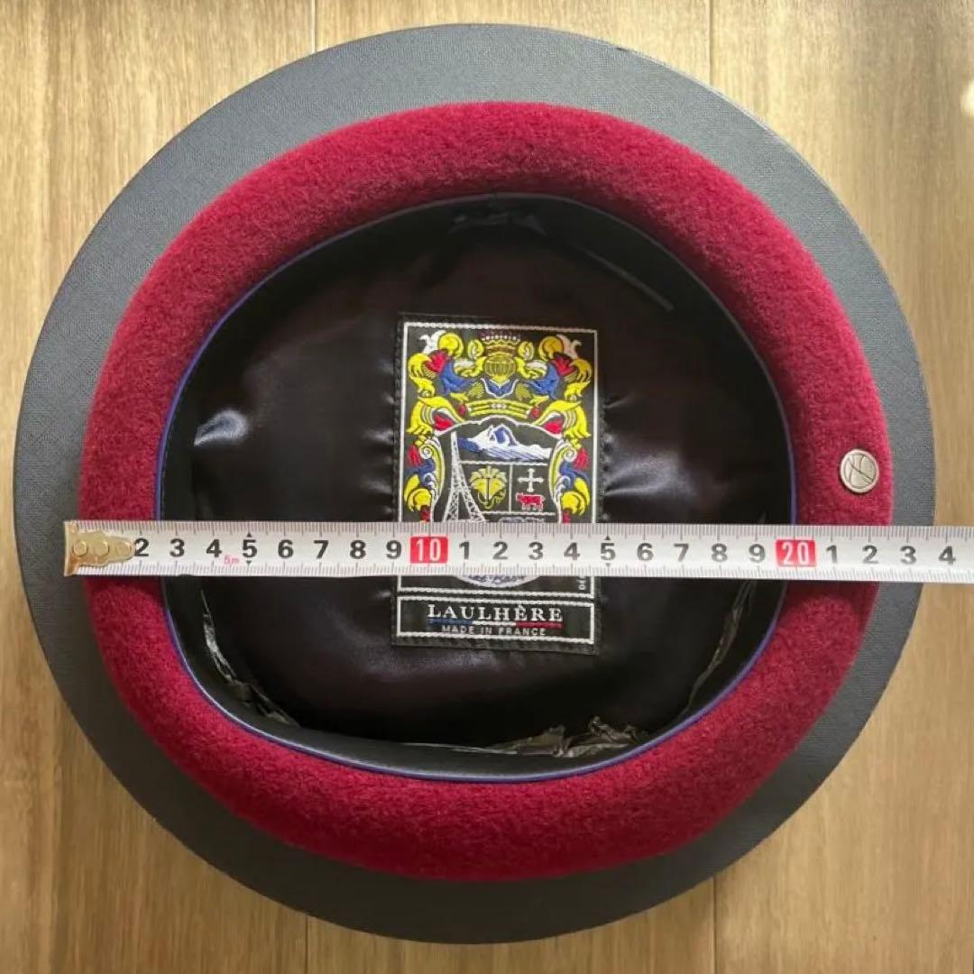 【未使用】本革ベルト LAULHERE ベレー帽 ボルドー レッド ロレール