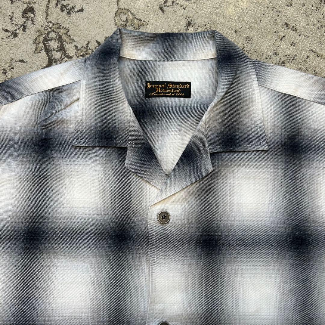 25年製　J.S.stead リラックス　オンブレオープンカラーシャツ