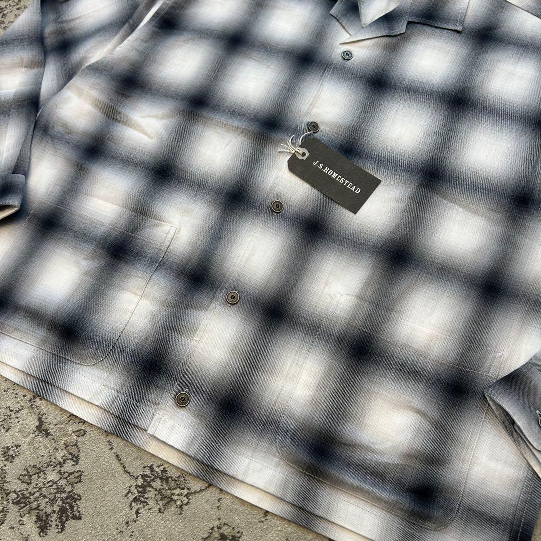 25年製　J.S.stead リラックス　オンブレオープンカラーシャツ