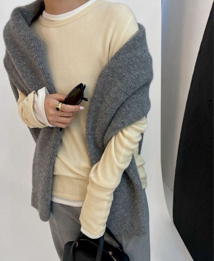 極美品✨DEUXIEME CLASSE テレコ ロングスリーブ プルオーバー長袖