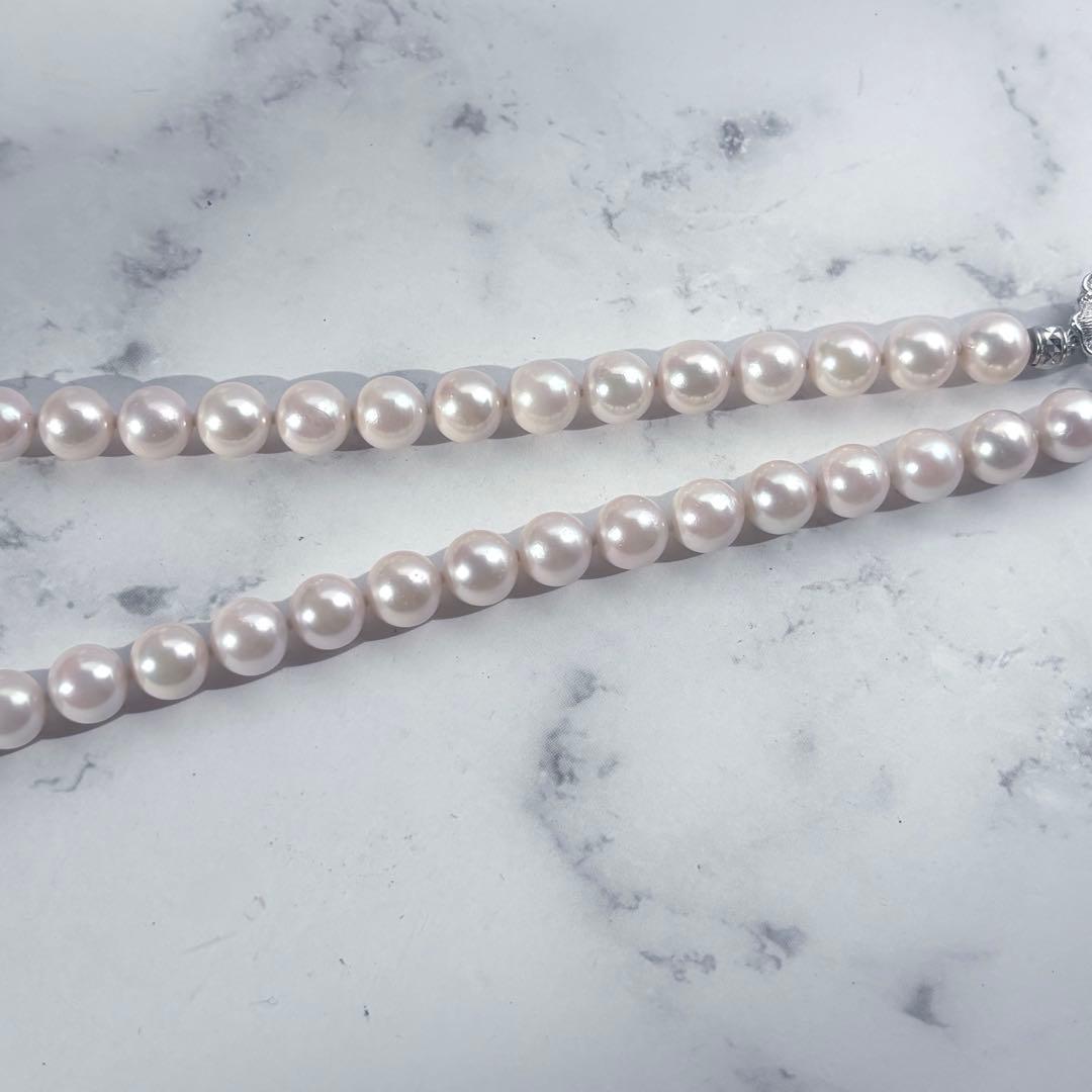 大珠8.5mm✨オーロラ干渉色◎アコヤ真珠ネックレス オールノット仕上 冠婚葬祭