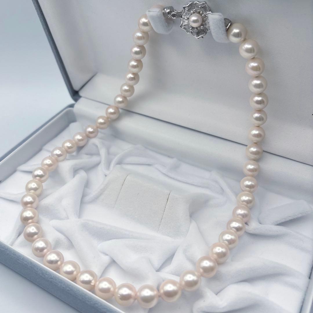 大珠8.5mm✨オーロラ干渉色◎アコヤ真珠ネックレス オールノット仕上 冠婚葬祭