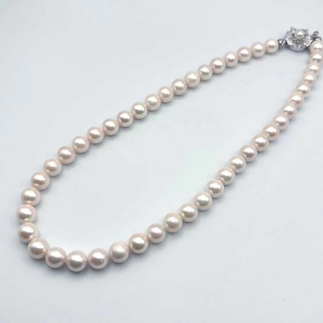 大珠8.5mm✨オーロラ干渉色◎アコヤ真珠ネックレス オールノット仕上 冠婚葬祭