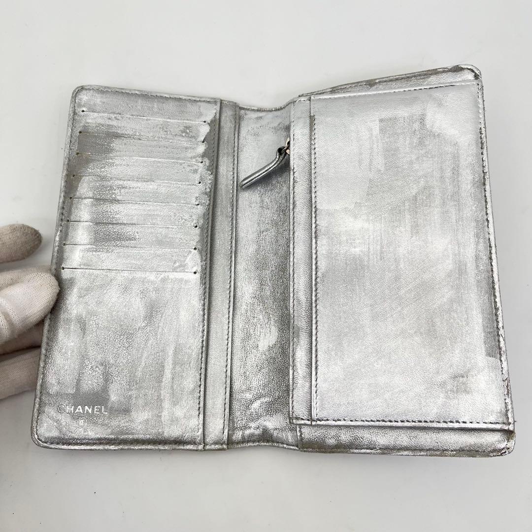 CHANEL 長財布 ココマーク カメリア フラワーエンボス ブラック レザー