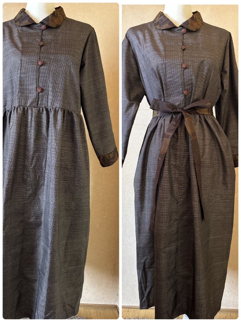 sumiyo様♡着物リメイク♡大島紬ギャザーワンピース✿