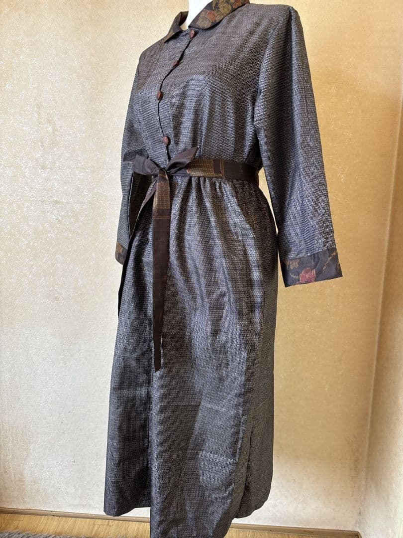 sumiyo様♡着物リメイク♡大島紬ギャザーワンピース✿