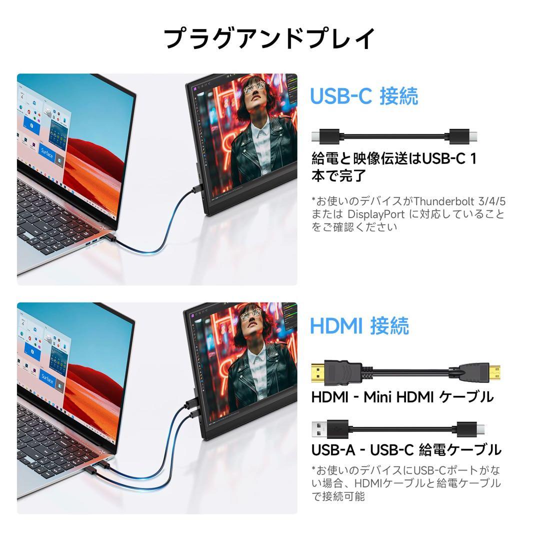 モバイルモニター 15.6インチ FHD IPS 自立式