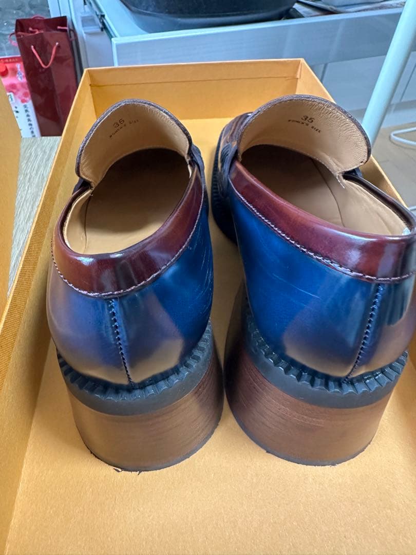 トッズ　ローファー ブラウン/ネイビー ヒール5cm