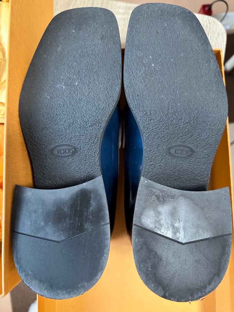 トッズ　ローファー ブラウン/ネイビー ヒール5cm