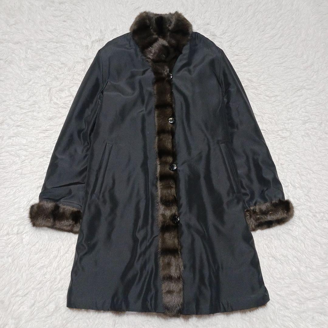 ✨極美品✨バルマン　リバーシブル　シルク　リスファー　コート　サイズL