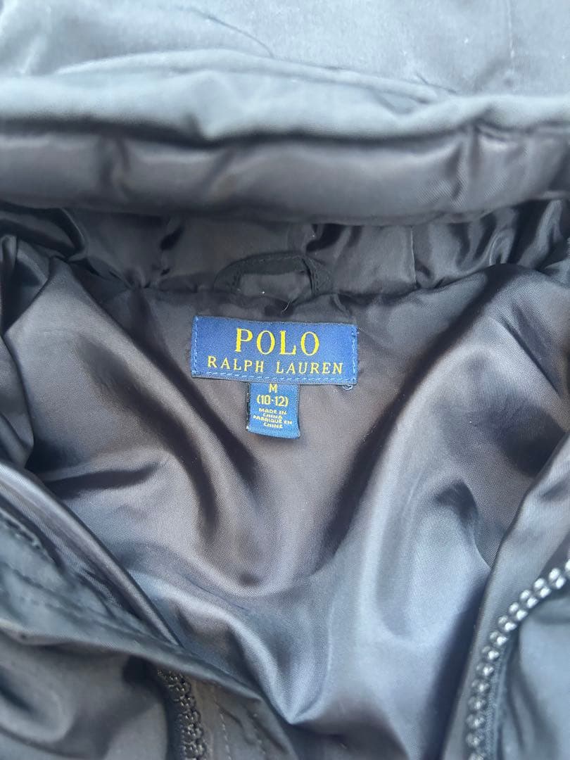 ラルフローレン フード付きダウンジャケット 黒　ビッグポニー XS