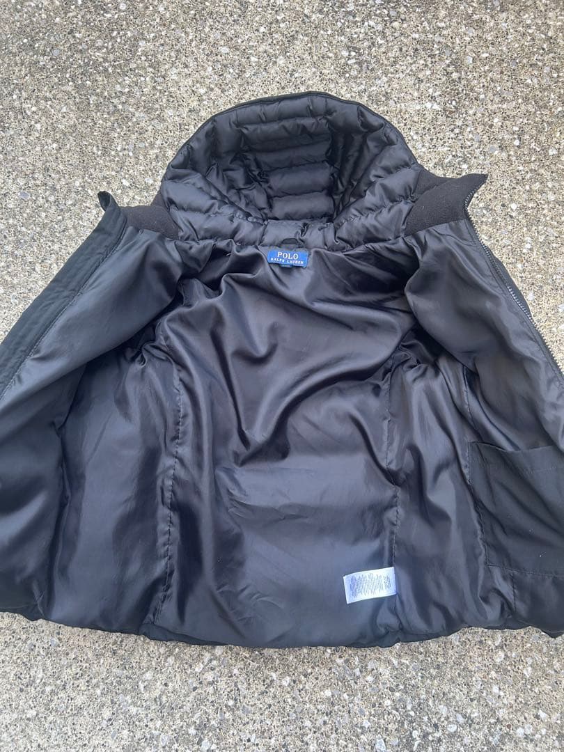 ラルフローレン フード付きダウンジャケット 黒　ビッグポニー XS