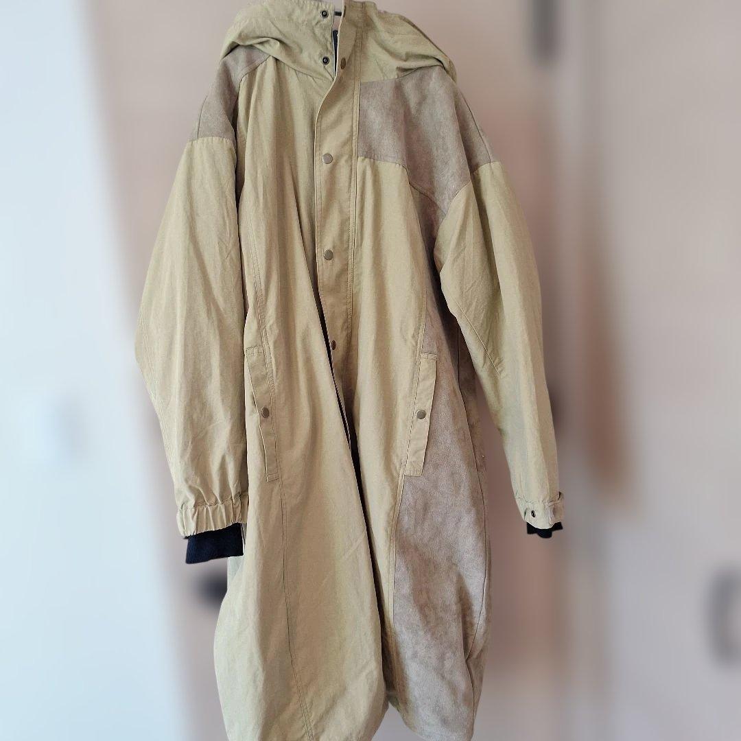 美品です❗　幾何学模様刺繍 ベージュ モッズコート