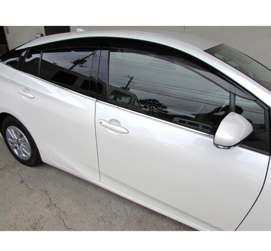 プリウス 50 51 55 超鏡面ステンレスメッキウィンドウモール4PC