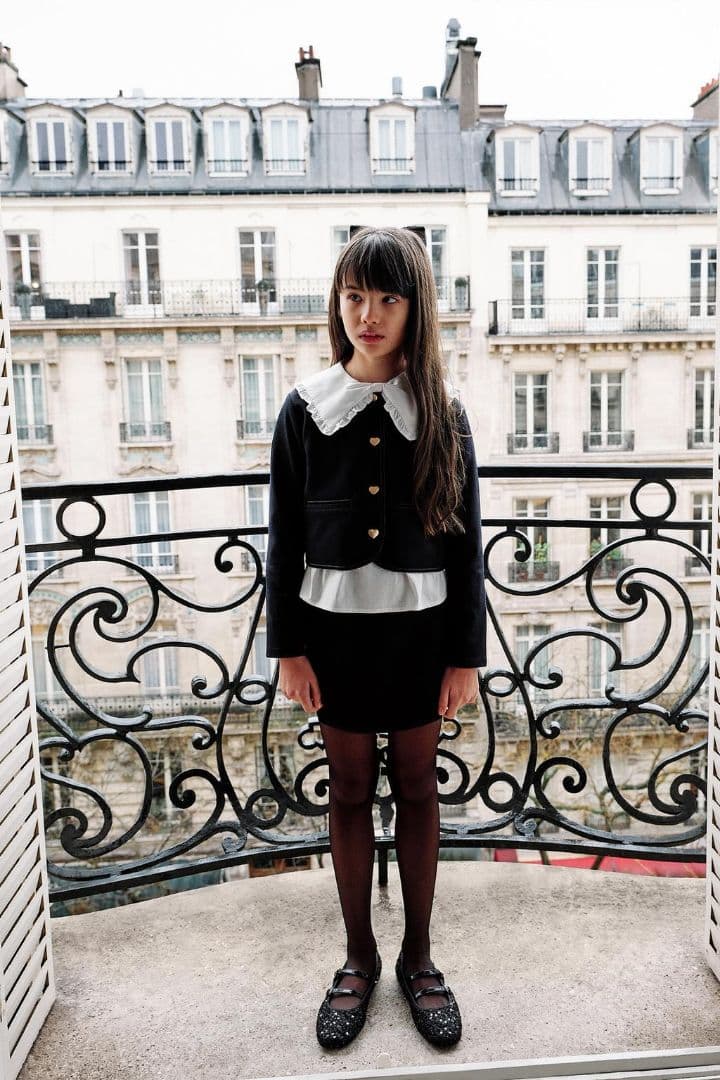 【新品未使用】ZARAキッズ ハートジャケット・スコート&ボウタイシャツ 164