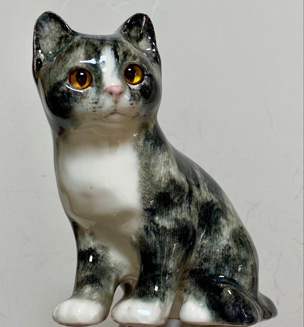 モデルNo.26 ウィンスタンレイキャット　初期作品　キジトラ猫　貫入無し❣️