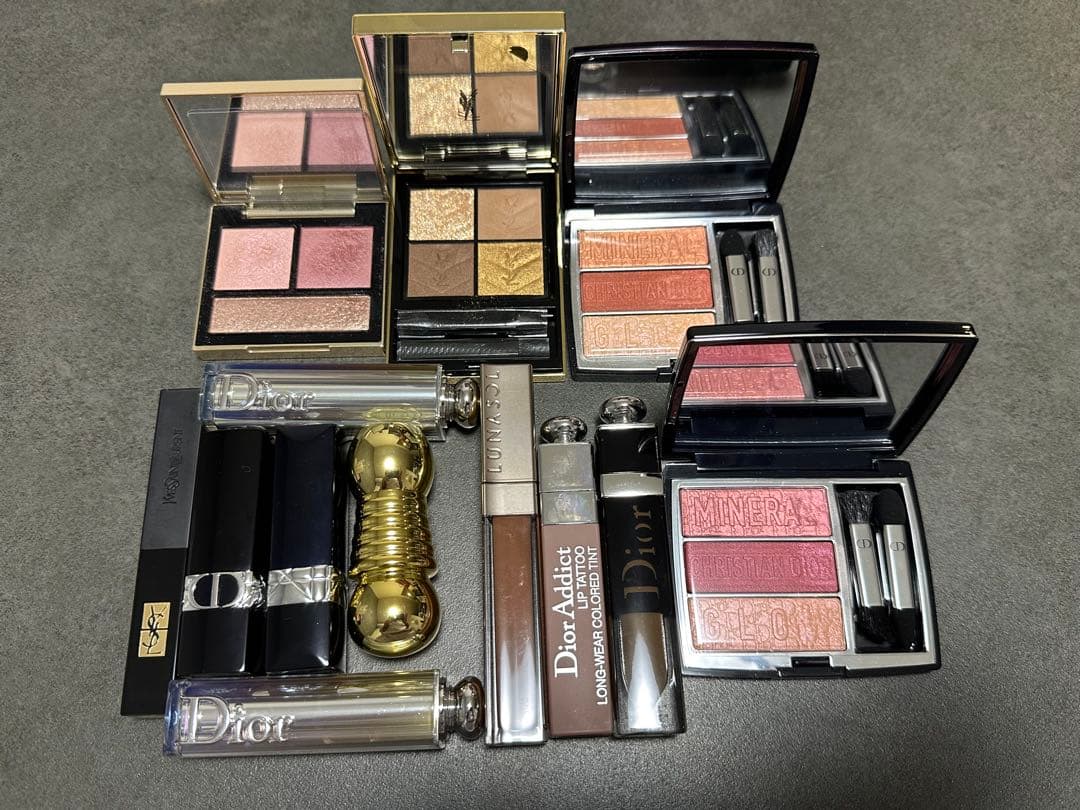 【美品】デパコスアイシャドウ&口紅まとめ売り　ディオール、イヴ・サンローラン他