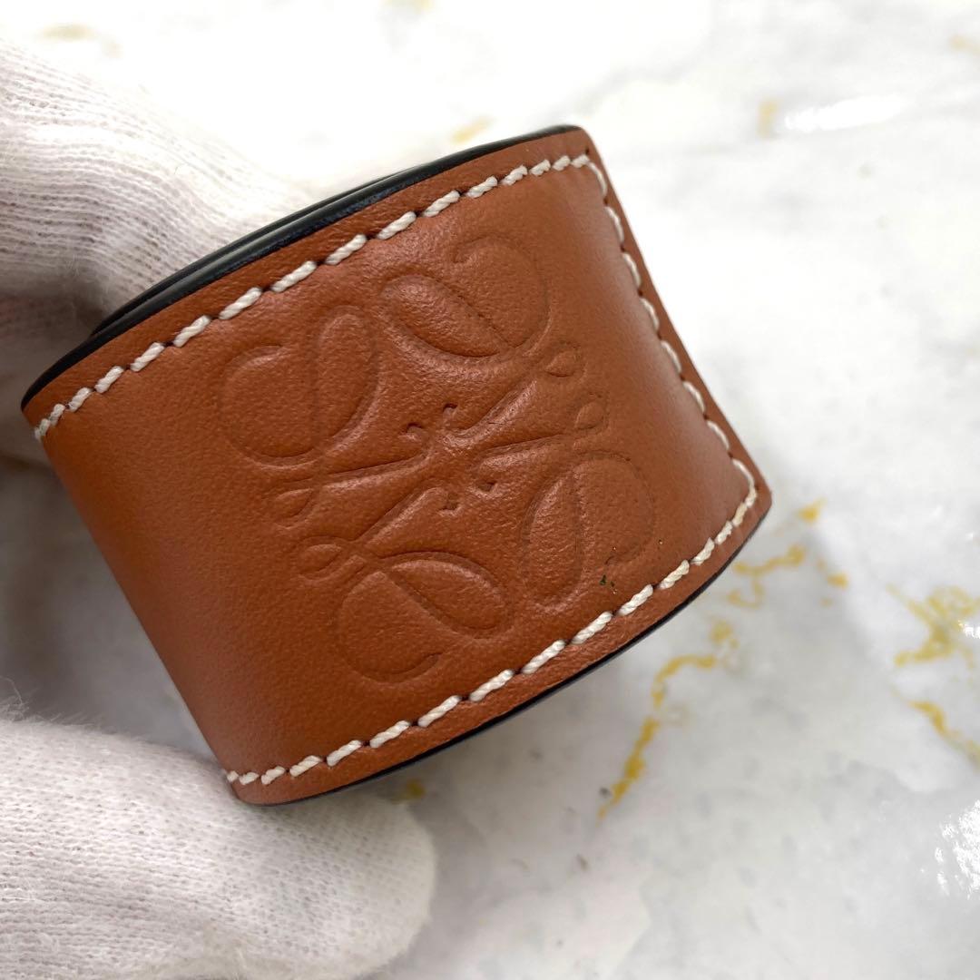外観極美品❣️LOEWE ロエベアナグラムスラップレザーブレスレットアクセサリー