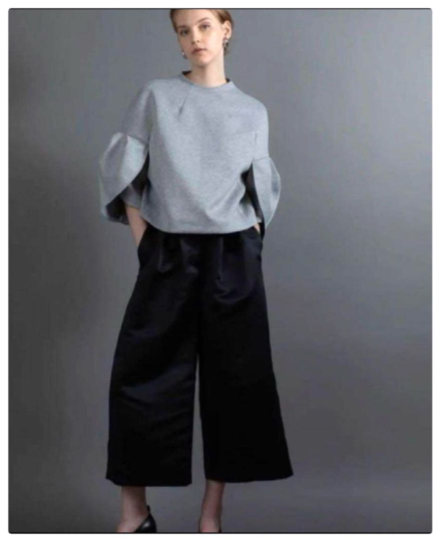 Heve ガウチョパンツ 黒 ウエストゴム