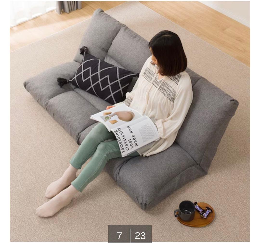 【ニトリ】形が自在に変えられるコンパクトソファ(ツバサ3 GY)