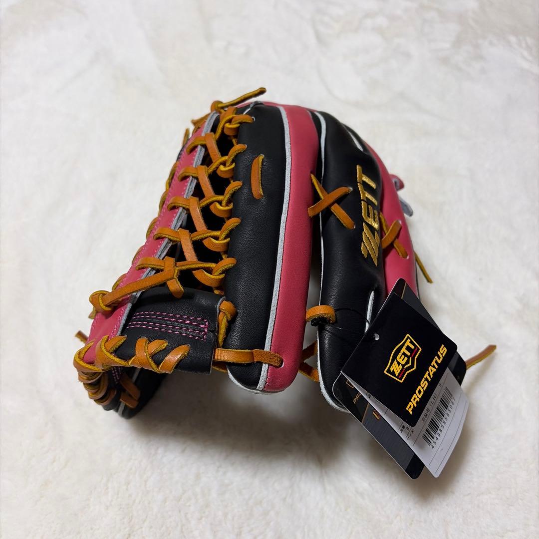 本日限定プロステイタス軟式外野用　桜刺繍　湯もみ型付け済即使用可　袋付新品未使用