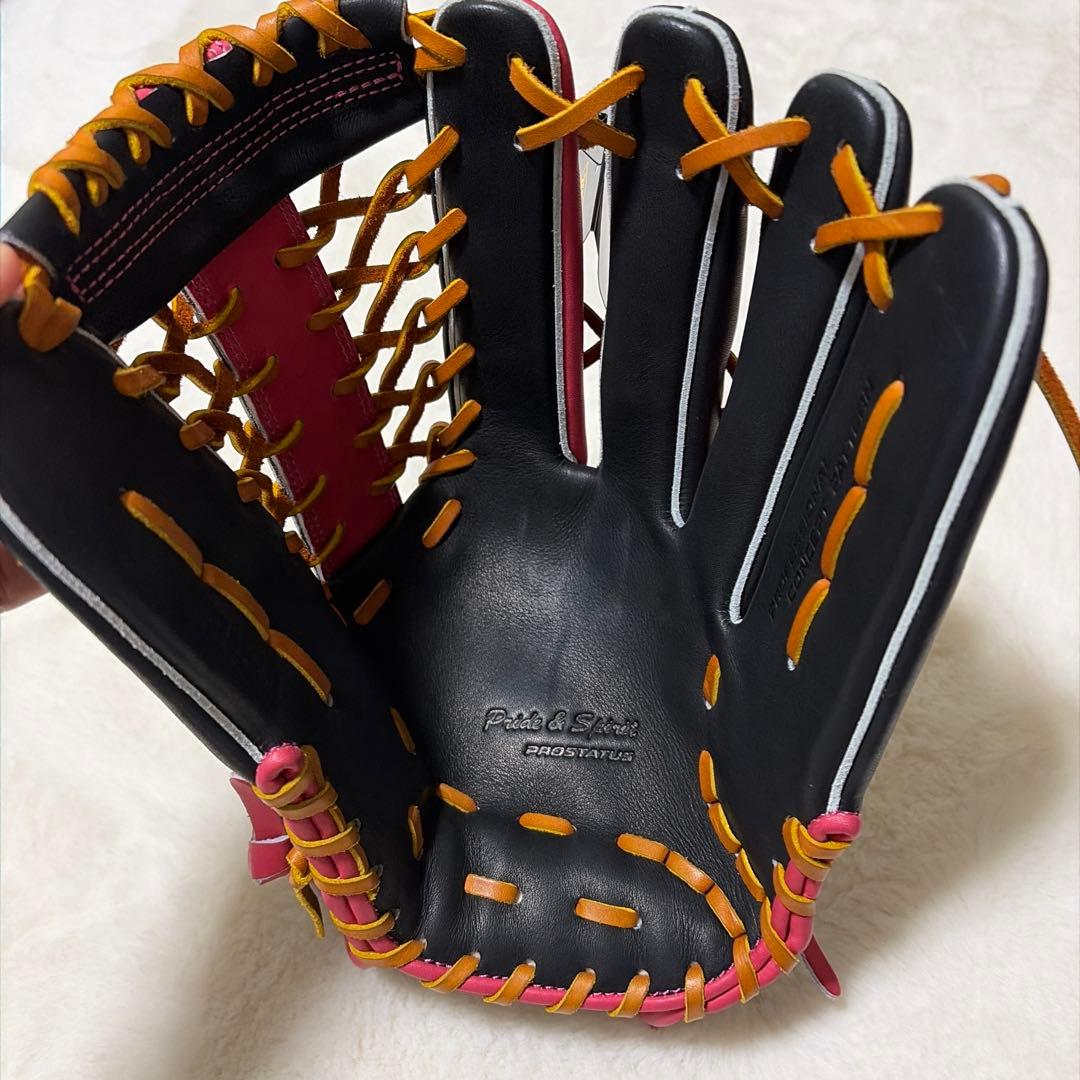 本日限定プロステイタス軟式外野用　桜刺繍　湯もみ型付け済即使用可　袋付新品未使用