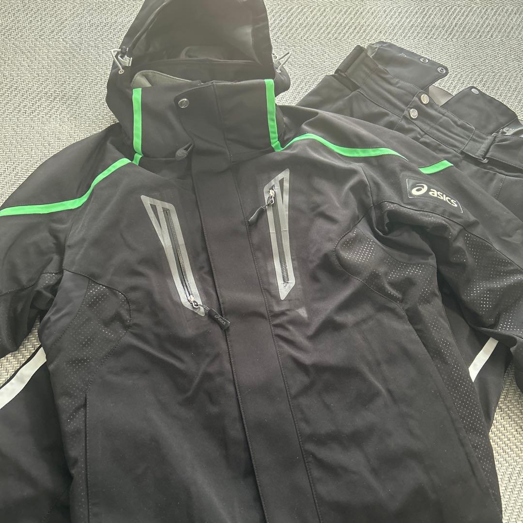 asics スキーウェア 上下セット メンズM 美品 数回使用