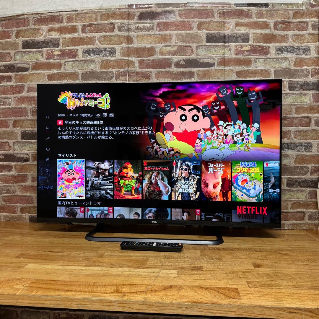 TCL 50V型 4K 液晶テレビ スマートテレビ 50P8S 動画配信アプリ○