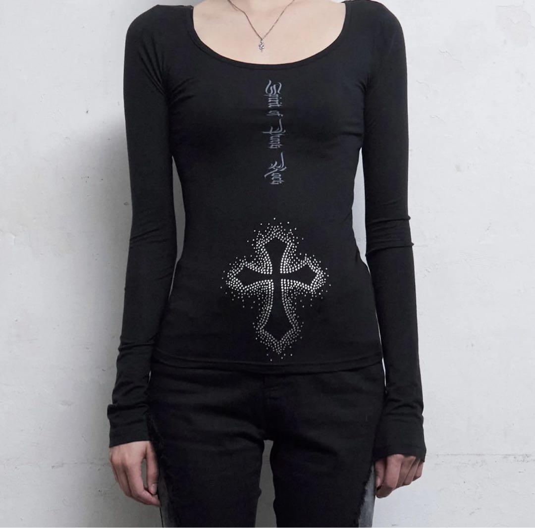 Hillda Cross Hotfix Long Sleeve 韓国ファッション