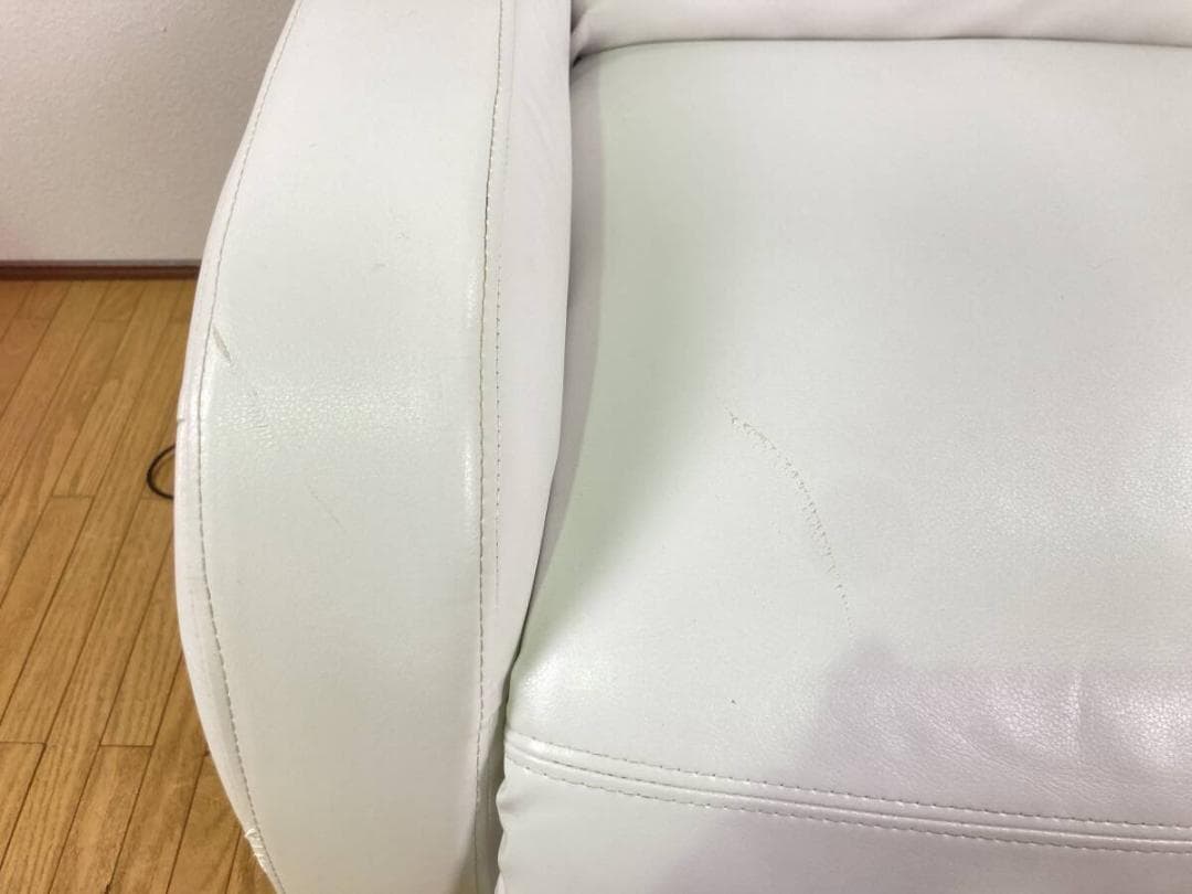 電動リクライニングソファ シングルソファ 白 ホワイト マツエク 店舗什器