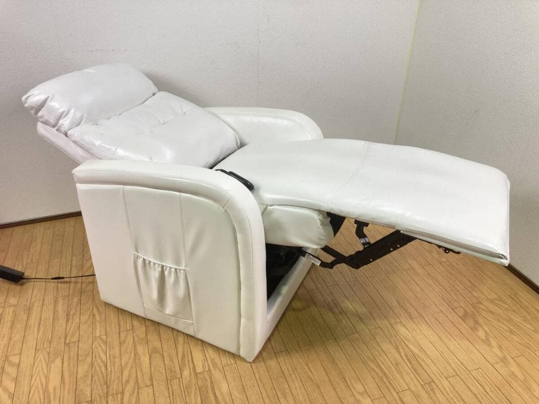 電動リクライニングソファ シングルソファ 白 ホワイト マツエク 店舗什器