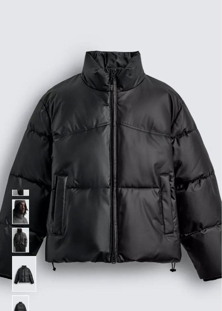 新作　ZARA フェイクレザーパフジャケット　ザラ