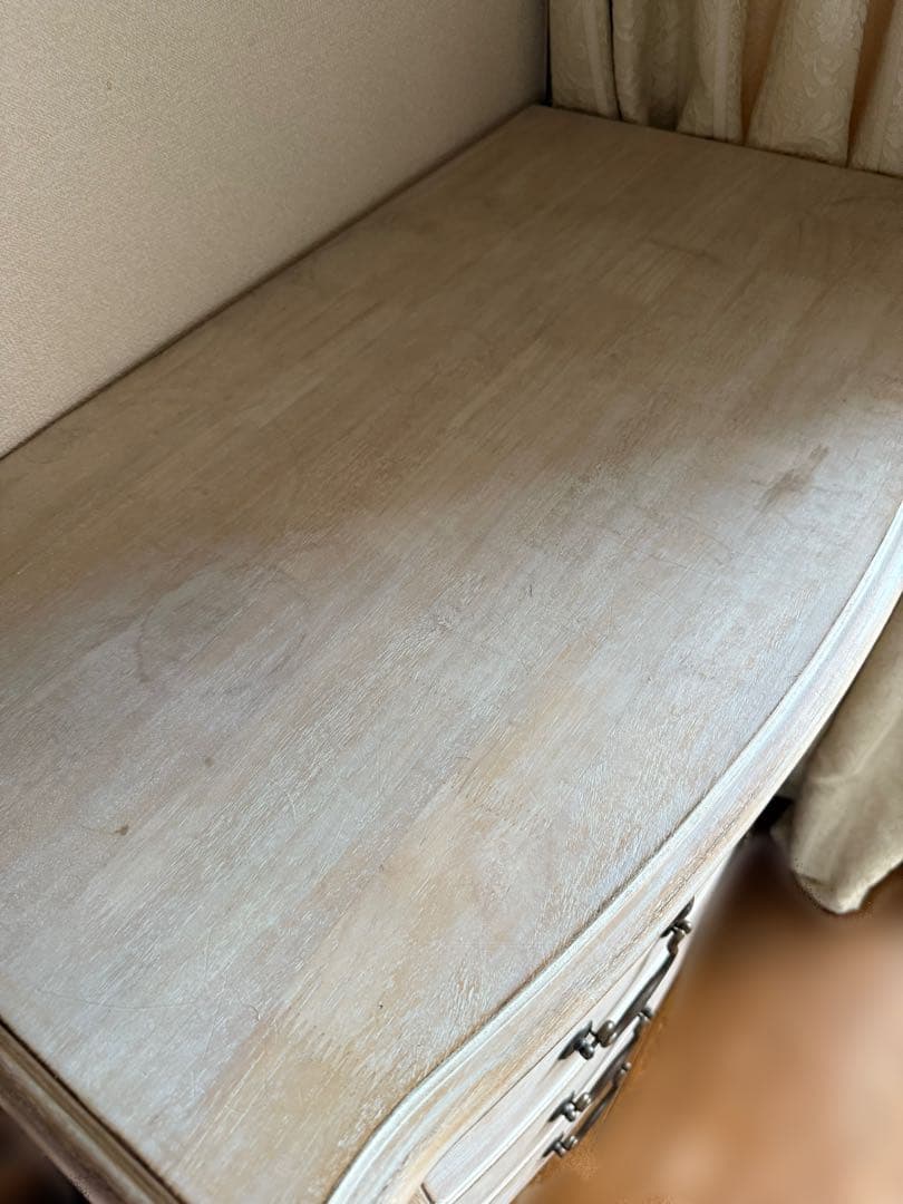 ★セール！！★ヴィンテージ調　ホワイト木製チェスト 4段