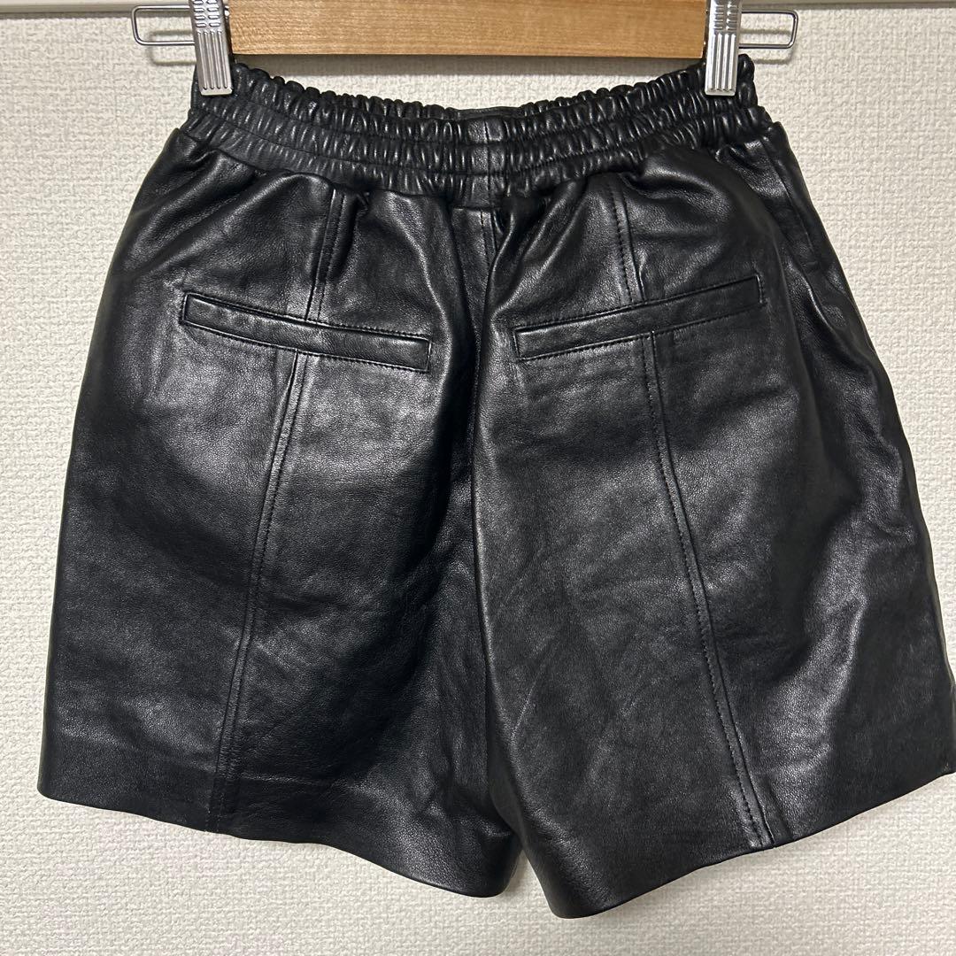 ♡プランクプロジェクト♡レザーショートパンツ　24aw 38 ブラック 羊革　黒