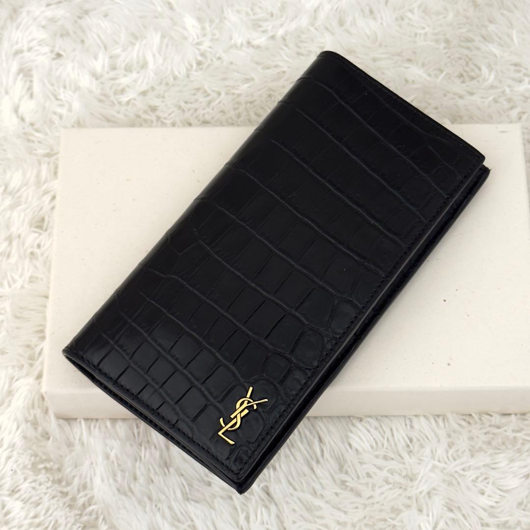 美品✨25年購入 現行 SAINTLAURENT サンローラン 財布 クロコ