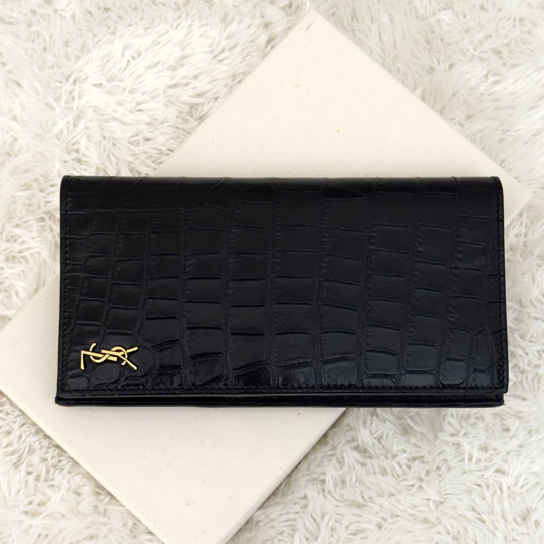 美品✨25年購入 現行 SAINTLAURENT サンローラン 財布 クロコ