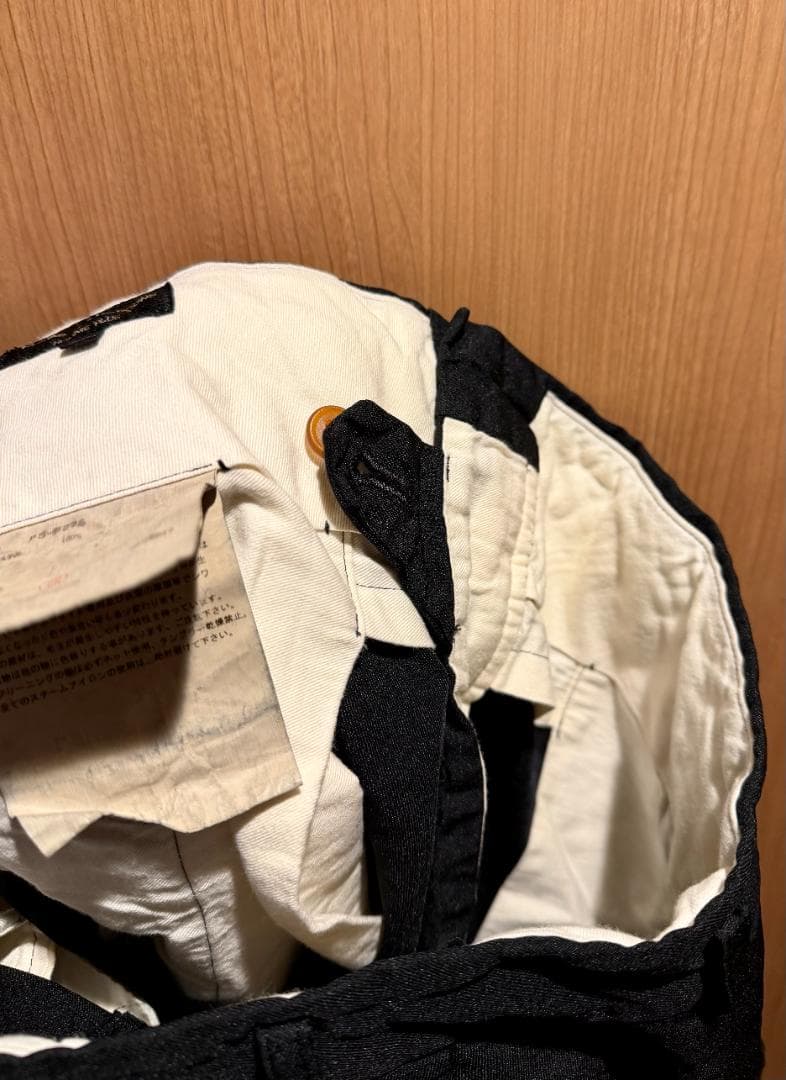 コムデギャルソンオムプリュス ポリ縮絨 スラックス パンツ 黒 L