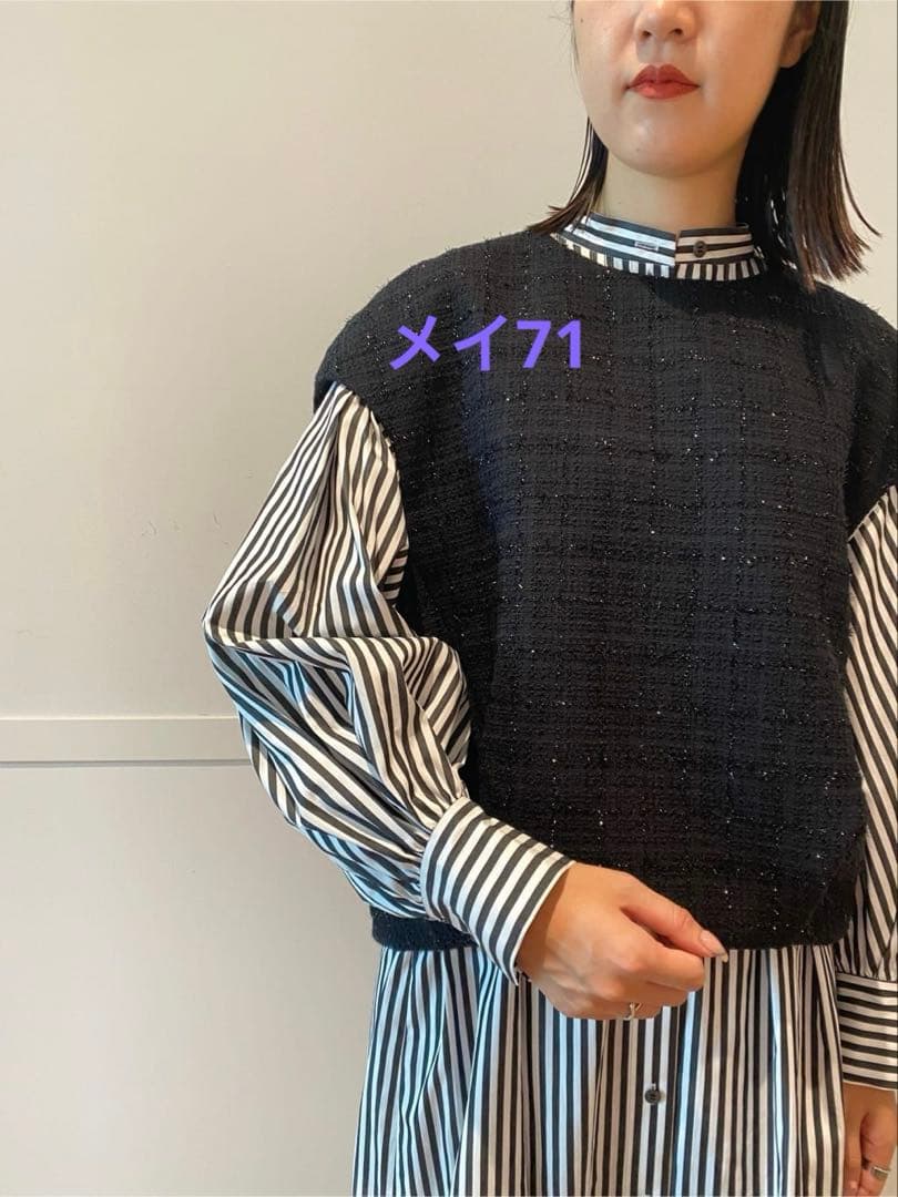 ADORE フィルムモールツィードブラウス