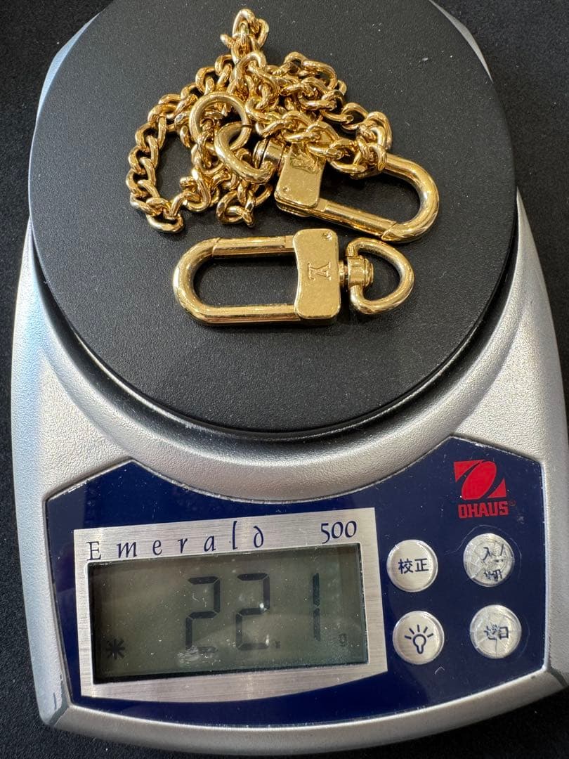 ルイヴィトン ジャンク アコルディオン　ストラップ　チェーン　長財布　ゴールド