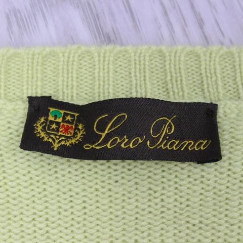 ◇良品 Loro Piana ベビーイエロー クルーネックニット カシミヤ